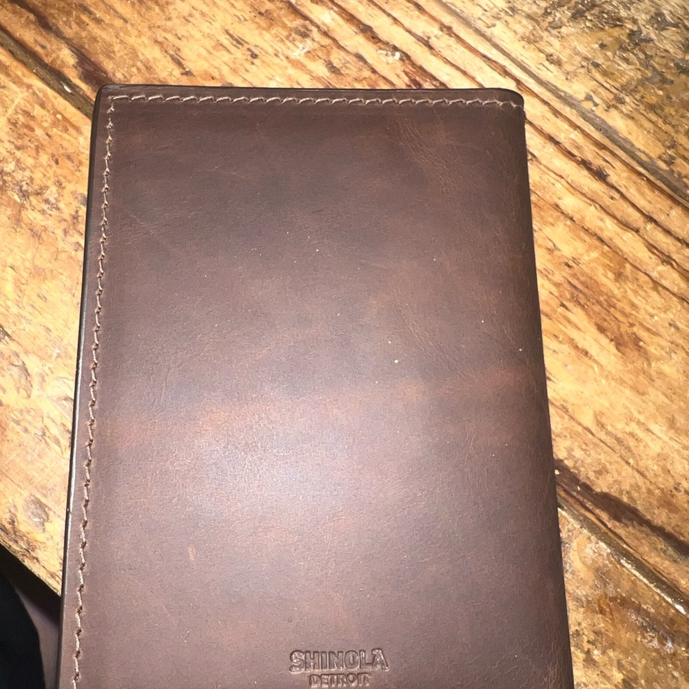 Shinola Brown Leather Passport Holder